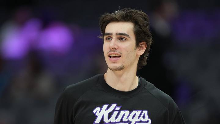 Apr 5, 2026; Sacramento, California, USA; Sacramento Kings center Maxime Raynaud (42) before the game against the LA Clippers at Golden 1 Center.